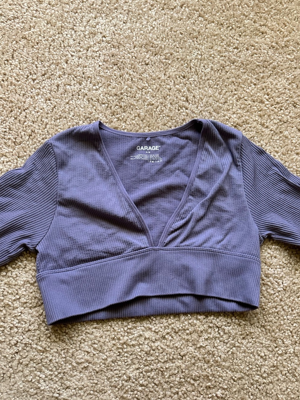 Garage Purple Long Sleeve Crop Top